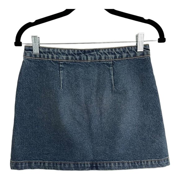 Reformation Size 25 Candace Denim High Rise Mini Skirt Jean Button Down - Picture 4 of 6